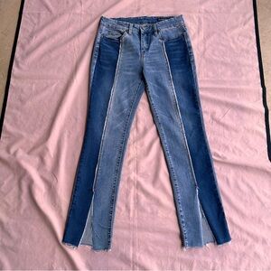 Blank NYC Skinny ClassiqueTwo-Tone Blue Straight Leg Jeans